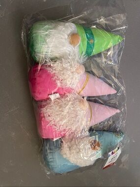 Festive Gnome Plush Party Decor - Green, Pink, Blue